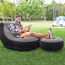 Inflatable Sofa with Footrest and Blower – Perfect for Home and Travel